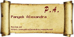 Panyek Alexandra névjegykártya